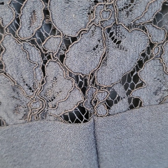 Navy Blue Dress with Lace Details - Picture 4 of 5